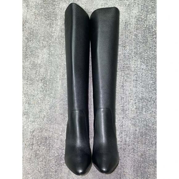 Christian Louboutin Civiliza 100 Black Leather Knee High Wedge Heel Boot 41.5 - Picture 5 of 12